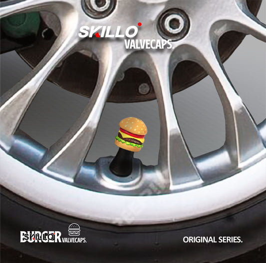 Burger Motorcycle Tire Valve Caps - Handmade Resin Car & Motorcycle Wheel Accessories