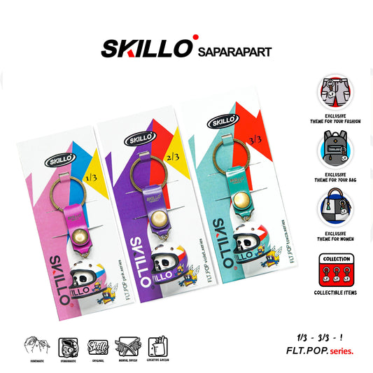 Mini Motorcycle Helmet Keychain Flat POP Series– Skull Design Resin Collectible