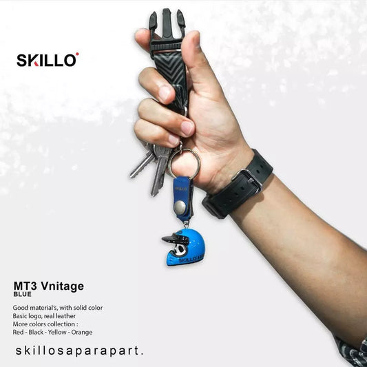 Mini Helmet Keychain SKILLO MT3 Vintage Offroad