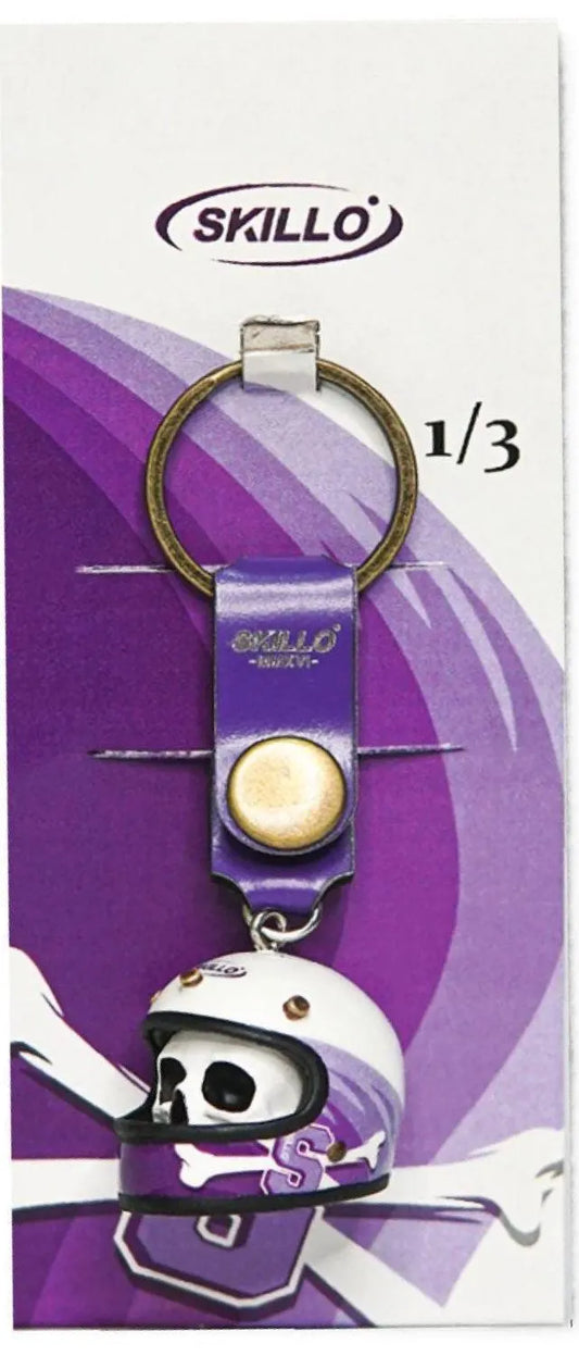 Mini Motorcycle Helmet Keychain Flat Skull X – Skull Design Resin Collectible